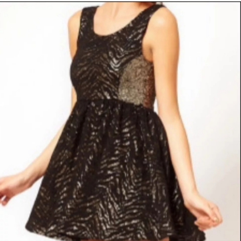🩷 3/$15 Hunts No More Zebra Sequin Mini Dress, Medium, Like New